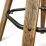 Барный стул со спинкой и металлической подставкой на 4-х деревянных ножках Зеленый Велюр Vendramin Chair варинант исполнения - 7 | Loft Concept в Кирове