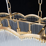 Люстра прямоугольная на цепях с прозрачными трубками и волнистым краем Nembus варинант исполнения - 9 | Loft Concept в Кирове