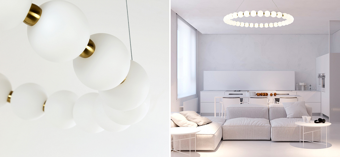 Люстра с плафоном из акриловых шаров PEARLS  - Loft-Concept в Кирове