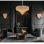 Люстра с каскадом из прозрачного хрусталя Constant Sparks варинант исполнения - 16 | Loft Concept в Кирове