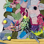 Ковер разноцветный из джинсовой одежды и армейских палаток Upcycling варинант исполнения - 3 | Loft Concept в Кирове