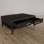 Кофейный стол Primo с двумя ящиками Темный орех варинант исполнения - 7 | Loft Concept в Кирове