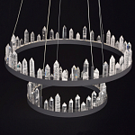Люстра с двумя кольцами черного цвета с хрустальными элементами QUARTZ CRYSTAL варинант исполнения - 4 | Loft Concept в Кирове