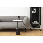 Кофейный столик с белой мраморной столешницей на черном основании Tall Coffee Black and White Table варинант исполнения - 1 | Loft Concept в Кирове