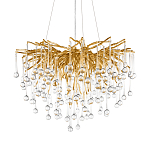Люстра подвесная с прозрачными стеклянными подвесками в форме капель Диаметр 60 см Droplet Chandelier варинант исполнения - 18 | Loft Concept в Кирове