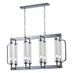 Люстра прямоугольная с 8-ю стеклянными плафонами цилиндрической формы Jeanette варинант исполнения - 3 | Loft Concept в Кирове