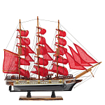 Декоративная модель деревянного парусника с красными парусами в подарочной упаковке With The low варинант исполнения - 1 | Loft Concept в Кирове
