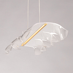 Люстра линейная с 3-мя белыми волнистыми плафонами Wave Line варинант исполнения - 7 | Loft Concept в Кирове