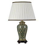 Настольная лампа с керамическим основанием с золотистым решетчатым узором и белым плиссированным абажуром Elstead Lighting варинант исполнения - 1 | Loft Concept в Кирове