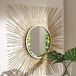 Зеркало-солнце круглое с золотыми лучам Sunrise варинант исполнения - 1 | Loft Concept в Кирове