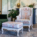 Кресло из массива бука серое с растительным орнаментом Raffael Floral Grey Armchair варинант исполнения - 10 | Loft Concept в Кирове