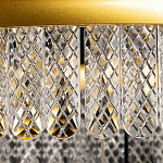 Люстра двухъярусная с золотого цвета и прозрачными подвесками Pettico варинант исполнения - 8 | Loft Concept в Кирове