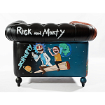 Кресло "Умный Умник" Rick and Morty graffiti chair натуральная кожа  варинант исполнения - 3 | Loft Concept в Кирове