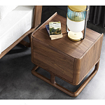 Прикроватный деревянный столик с 2-мя ящиками Moon Walnut Furniture варинант исполнения - 3 | Loft Concept в Кирове