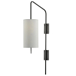 Бра чёрное с тканевым абажуром в форме цилиндра Rough Beauty варинант исполнения - 3 | Loft Concept в Кирове