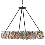 Люстра круглая с абажуром из устричных раковин Sea Ravens варинант исполнения - 3 | Loft Concept в Кирове