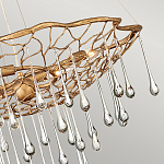 Люстра подвесная золотого цвета с металлическим сетчатым основанием и стеклянными каплевидными подвесками Hinkley варинант исполнения - 4 | Loft Concept в Кирове