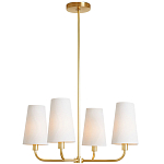 Люстра золотая с белыми тканевыми абажурами Coolness варинант исполнения - 2 | Loft Concept в Кирове