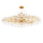 Люстра круглая подвесная с декором в виде ветвей и прозрачных подвесок из стекла в форме капель Droplet Chandelier варинант исполнения - 1 | Loft Concept в Кирове