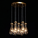 Люстра с 7-ю прозрачными плафонами из стекла в форме капли Lucid Rain  варинант исполнения - 3 | Loft Concept в Кирове