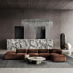 Люстра подвесная с металлическими цепочками и изогнутыми металлическими дугами 72 см Atlantis Chain варинант исполнения - 11 | Loft Concept в Кирове