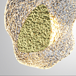 Бра с рельефным волнообразным стеклянным плафоном и вставкой из мрамора Liquid Stone варинант исполнения - 5 | Loft Concept в Кирове