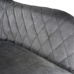 Стул с мягкой серой обивкой из велюра и подъемно-поворотным механизмом на черных колесиках Harper Gray варинант исполнения - 3 | Loft Concept в Кирове