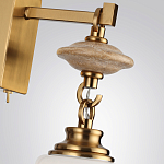 Бра со стеклянным плафоном конусообразной формы и декоративной вставкой из джута Tectona  варинант исполнения - 6 | Loft Concept в Кирове