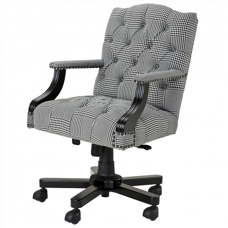 Офисное кресло Eichholtz Desk Chair Burchell black & white Черно-белый Черный Офисное кресло Eichholtz Desk Chair Burchell black & white Черно-белый Черный в Кирове | Loft Concept