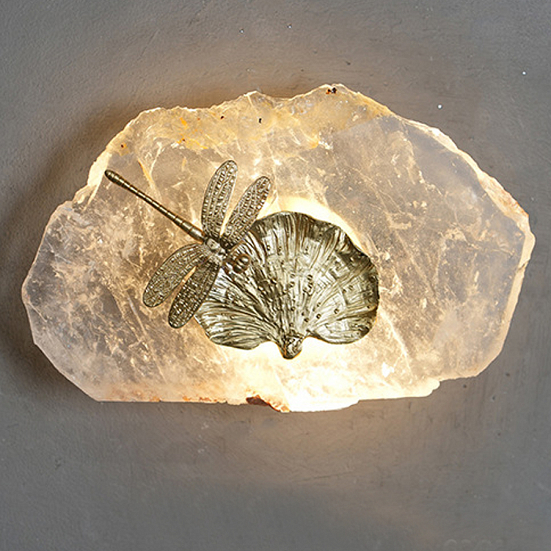 Бра Декоративный лист с стрекозой Glacial Fragment Медь Прозрачный Бра Декоративный лист с стрекозой Glacial Fragment Медь Прозрачный в Кирове | Loft Concept