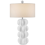 Настольная лампа белая с тканевым абажуром в форме цилиндра Morphing варинант исполнения - 3 | Loft Concept в Кирове