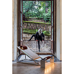 Дизайнерское кресло на металлическом каркасе с подставкой для ног Poltronova Mies Armchair варинант исполнения - 7 | Loft Concept в Кирове