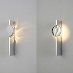 Бра с круглым зеркальным диском на прямоугольном соновании Reflection Circle Glow варинант исполнения - 3 | Loft Concept в Кирове