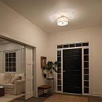 Потолочный светильник с двойным цилиндрическим плафоном из белого стекла и прозрачной органзы Kichler варинант исполнения - 10 | Loft Concept в Кирове