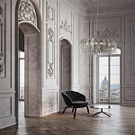 Люстра подвесная круглая с изогнутыми металлическими дугами и ниспадающими цепочками 65 см Atlantis Chain варинант исполнения - 18 | Loft Concept в Кирове