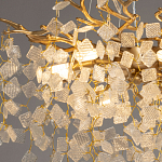 Люстра подвесная золотого цвета с декоративными ветвями и прозрачными рельефными подвесками FAIRYTREE Light варинант исполнения - 5 | Loft Concept в Кирове