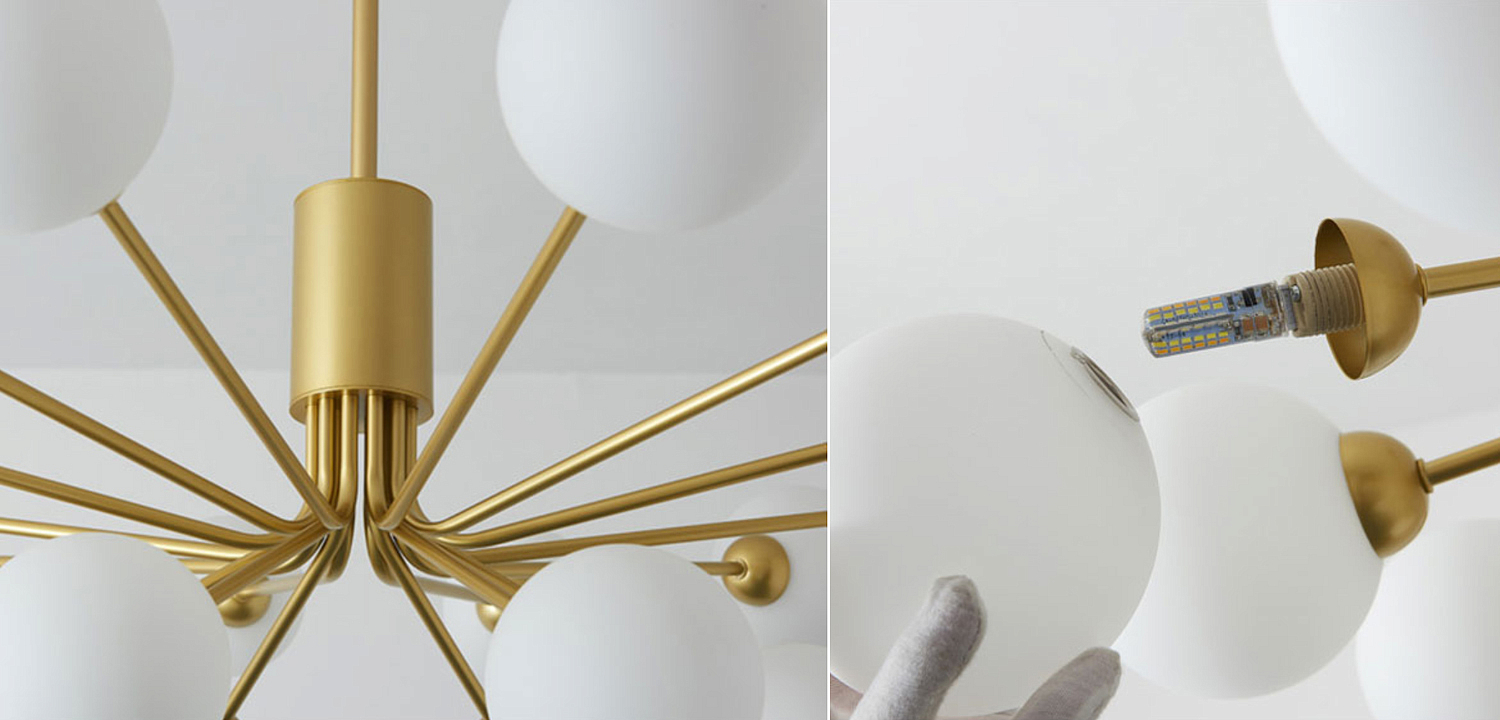 Люстра Berries Chandelier White Balloons Gold 18 Люстра Berries Chandelier White Balloons Gold 18 - Loft-Concept в Кирове