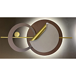 Бра круглое светодиодное в матовых оттенках коричневого и золотого цвета Kosmikos варинант исполнения - 1 | Loft Concept в Кирове