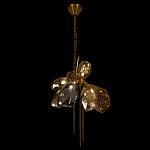 Люстра подвесная со стеклянными плафонами из дымчатого и золотистого с тремя вертикальными подвесками Gilded Mirage  варинант исполнения - 6 | Loft Concept в Кирове