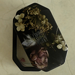 Шкатулка из эпоксидной смолы с цветами черная Epoxy Resin Box Black варинант исполнения - 3 | Loft Concept в Кирове
