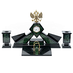 Настольный письменный набор из нефрита Герб России Dignity варинант исполнения - 1 | Loft Concept в Кирове