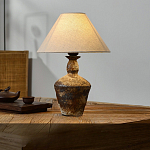 Настольная лампа с керамическим фактурным основанием и тканевым абажуром Eastern Tale варинант исполнения - 5 | Loft Concept в Кирове