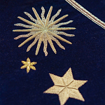 Обои с вышивкой ручной работы Cosmos Original colourway on velvet варинант исполнения - 3 | Loft Concept в Кирове