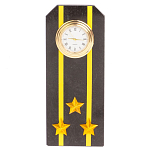 Часы подарочные настольные в виде погона ВМФ из натурального камня Змеевик Military Clock варинант исполнения - 6 | Loft Concept в Кирове