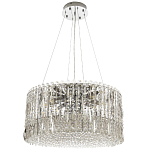 Круглая люстра с металлическими и хрустальными подвесками Bonnay Crystal Chrome Chandelier варинант исполнения - 6 | Loft Concept в Кирове