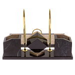 Настольный письменный набор из бежевого мрамора с часами Marble Accessory варинант исполнения - 3 | Loft Concept в Кирове