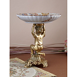 Чаша с цветочным орнаментом на ножке в виде бронзового ангела Eden Garden варинант исполнения - 6 | Loft Concept в Кирове