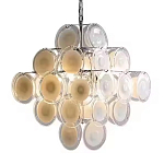 Люстра  с каскадом из круглых декоративных элементов  White Clear Glass Chandelier варинант исполнения - 6 | Loft Concept в Кирове