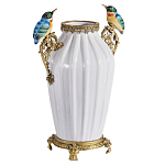 Ваза белого цвета из фарфора с птичкми White Garden варинант исполнения - 2 | Loft Concept в Кирове