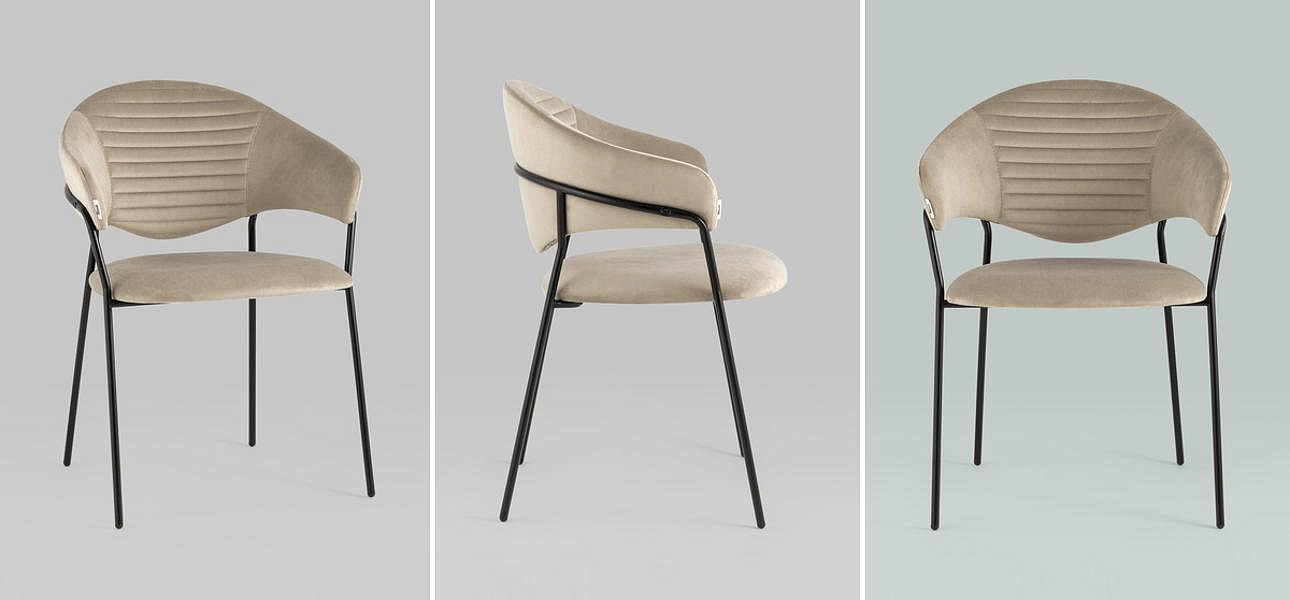Стул Alexis Chair Бежевый Велюр Стул Alexis Chair Бежевый Велюр - Loft-Concept в Кирове